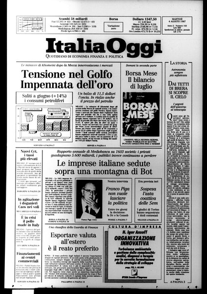 Italia oggi : quotidiano di economia finanza e politica